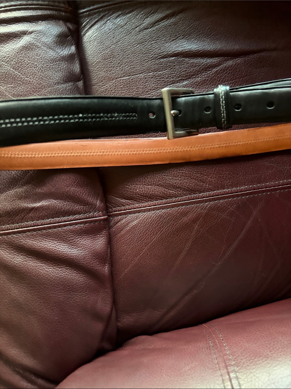 Coach Black Leather Belt with Silver Buckle